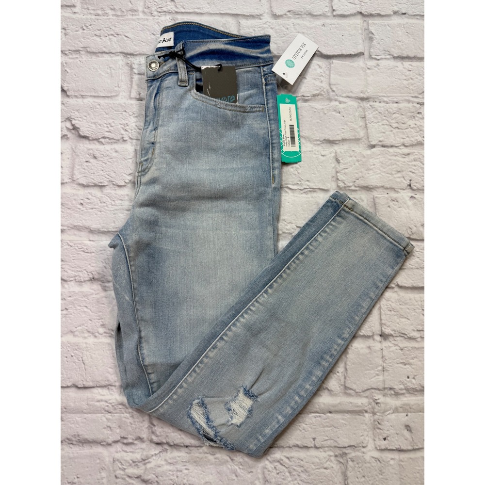 Studio Blue Kelly High Rise Crop Jean Womens 29 Indigo New Distressed Skinny